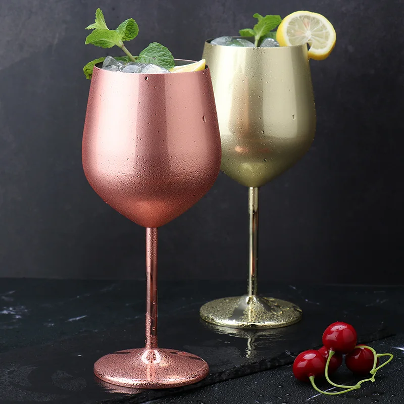 

Stainless Steel Goblet Champagne Cup Wine Glass Cocktail Glass Creative Metal Wine Glass for Bar Restaurant 500ml
