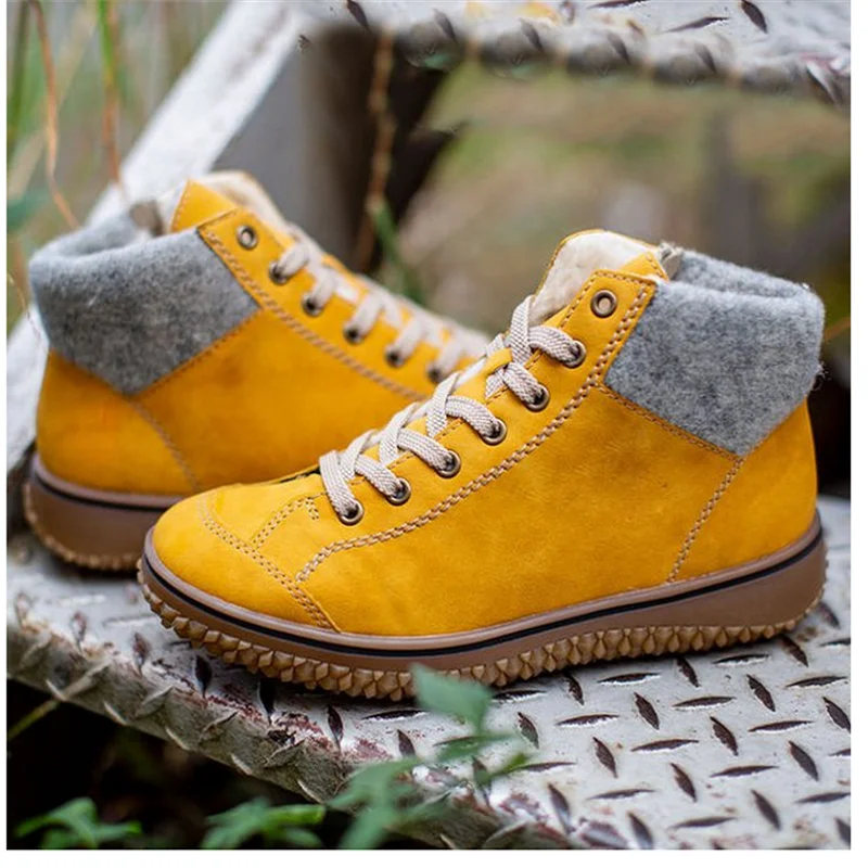 

New Winter Solid Color Low Tube Casual Thick-Soled Round Toe Warm Ladies Short Boots