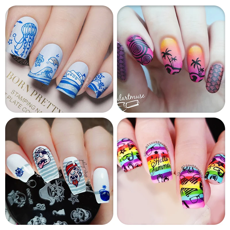 Штамповочные пластины BORN PRETTY Ocean для дизайна ногтей штамп штамповочный шаблон