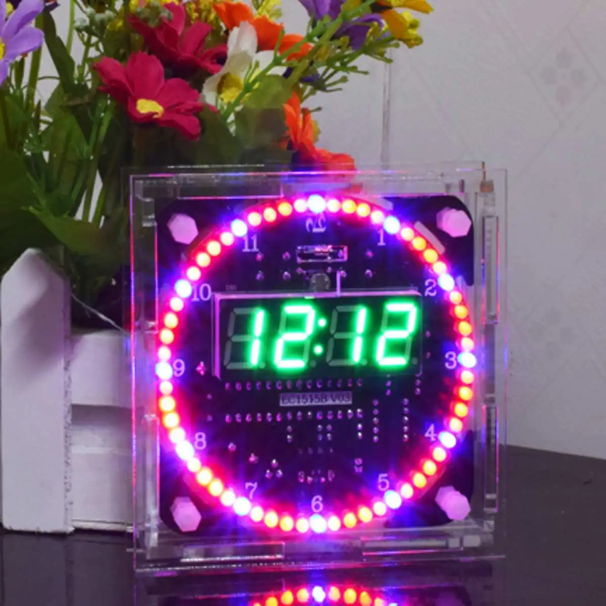 DIY светодиодный электронный цифровой будильник DS1302 вращающийся комплект 51 SCM обучающая доска 5 в xp Дата дисплей Принцип дизайн