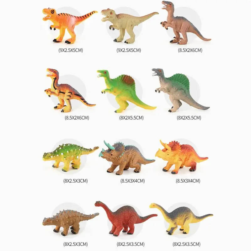 

12pcs Action&Toy Figures Model Brachiosaurus Plesiosaur Tyrannosaurus Dragon Din
