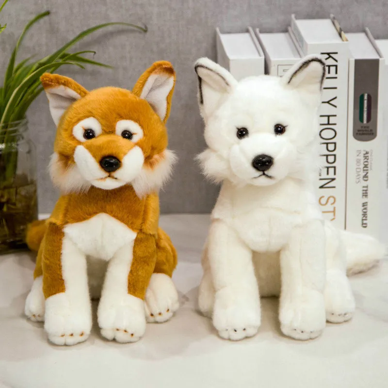 28 см плюшевые куклы лисы реалистичные игрушки для собак милые детей мягкие