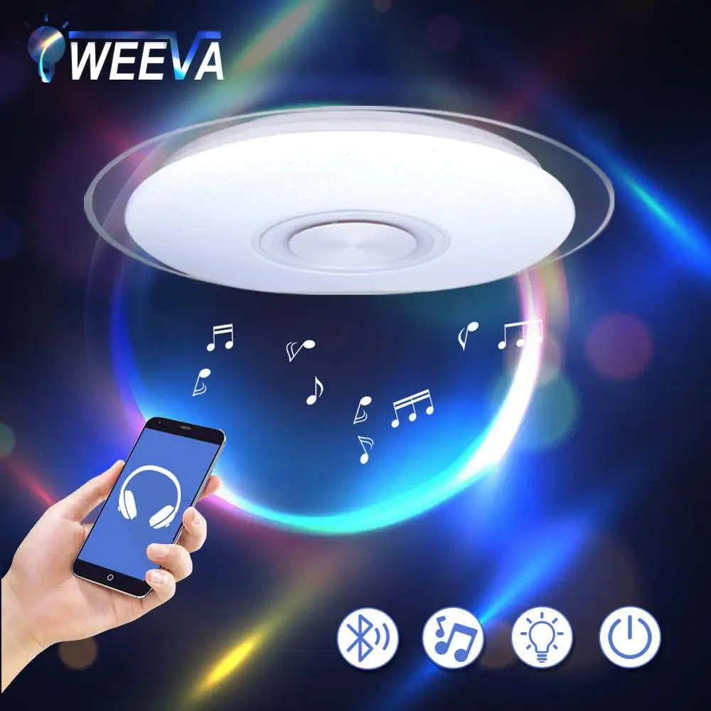 Современный светодиодный потолочный светильник с Bluetooth, музыка, RGB лампа с регулируемой яркостью, 36 Вт, 40 Вт, приложение, дистанционное управление, AC 220 В, 240 в, яркие вечерние, для спальни