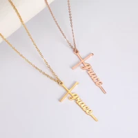 lucktune vintage cross pendant necklace for women men custom minimalist stainless steel amulet fashion jewelry accessories