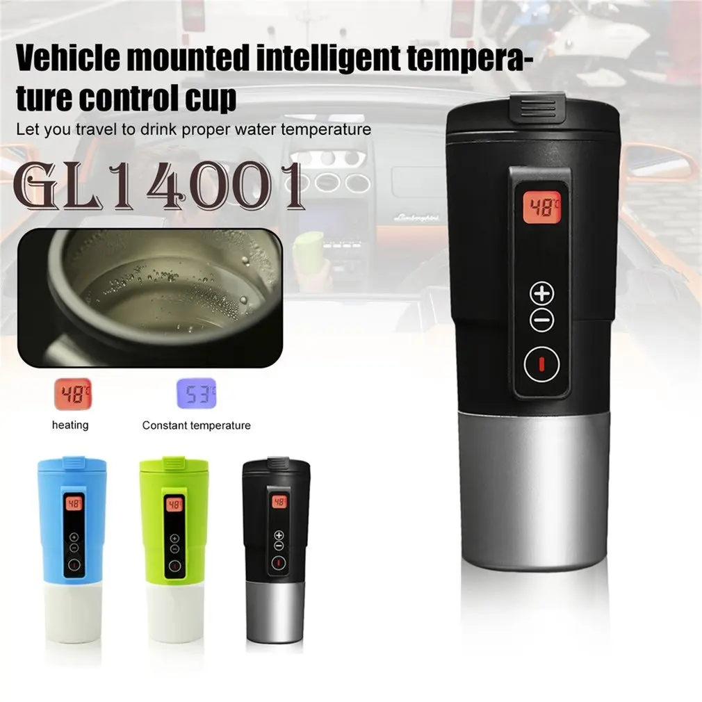 

New Portable Intelligent Car Auto Heating Cup Adjustable Temperature Car Boiling Mug Digital Display Kettle Vehicle Thermos