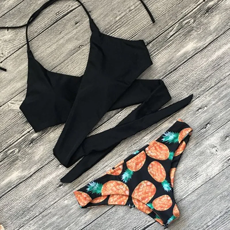 

Summer Women Bikinis Set Sexy Swimwear Strappy Brazilian Bikini Beach Bandeau Swimsuit Push Up Bathing Suit XL U706