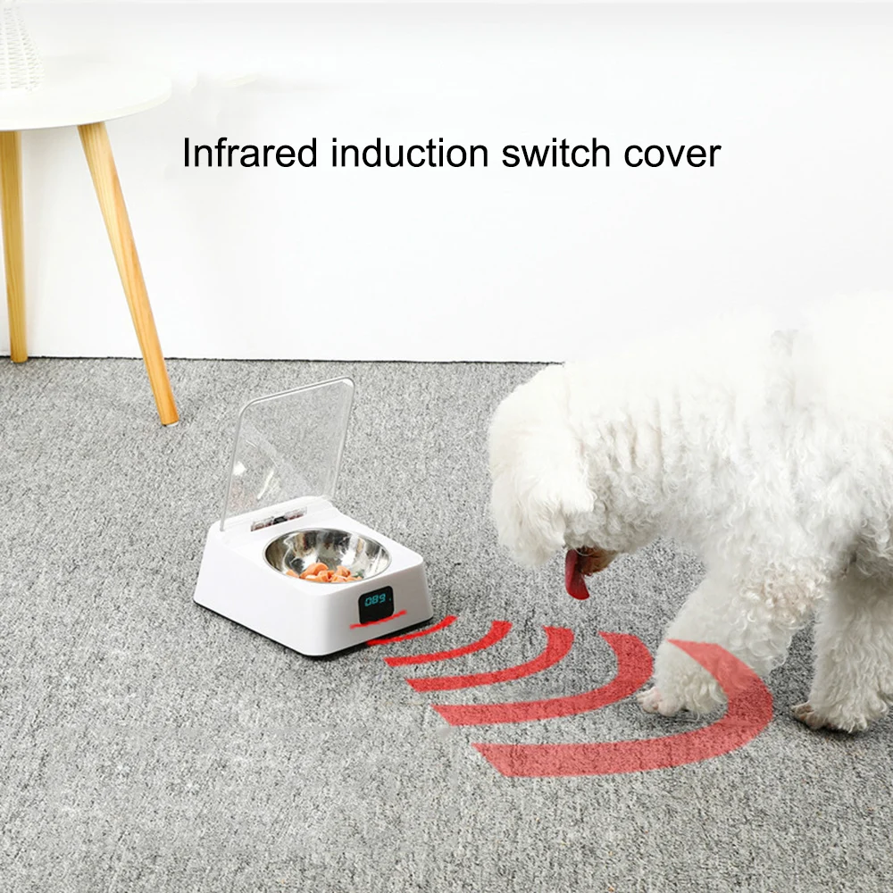 350 мл умный собачья миска инфракрасный Сенсор автоматическое открытие крышки