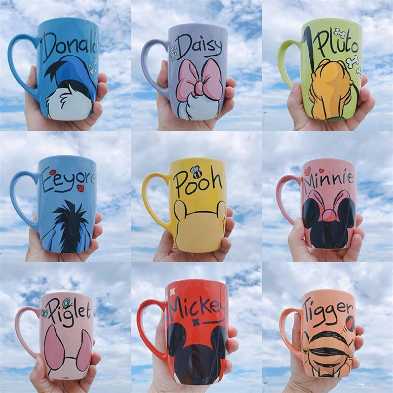 

530ML Disney Mickey Mouse Cartoon Ceramic Mugs Minnie Donald Duck Pooh Pig Ceramic Milk Cup Cups and Mugs Coffee Cup Travel Mug