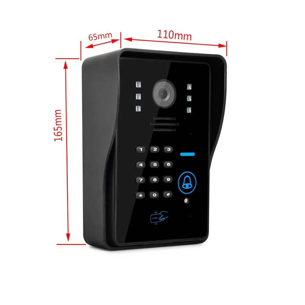 RFID пароль 7 дюймов lcd Wifi беспроводной видео домофон с камерой приложение