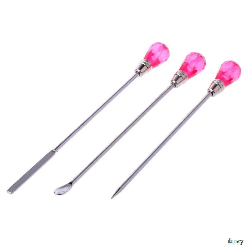 

3Pcs Muddler Poke Needle Spoon Tool Set For Silicone Epoxy Resin Mold Jewelry Making