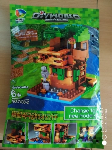

The Tree House Small Building Blocks Sets With Steve Action Figures Compatible My World Bricks Set Gifts Toys for Children