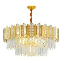 led stainless steel golden post modern light luxury crystal chandelier for living room bedroom dining room suspension lights