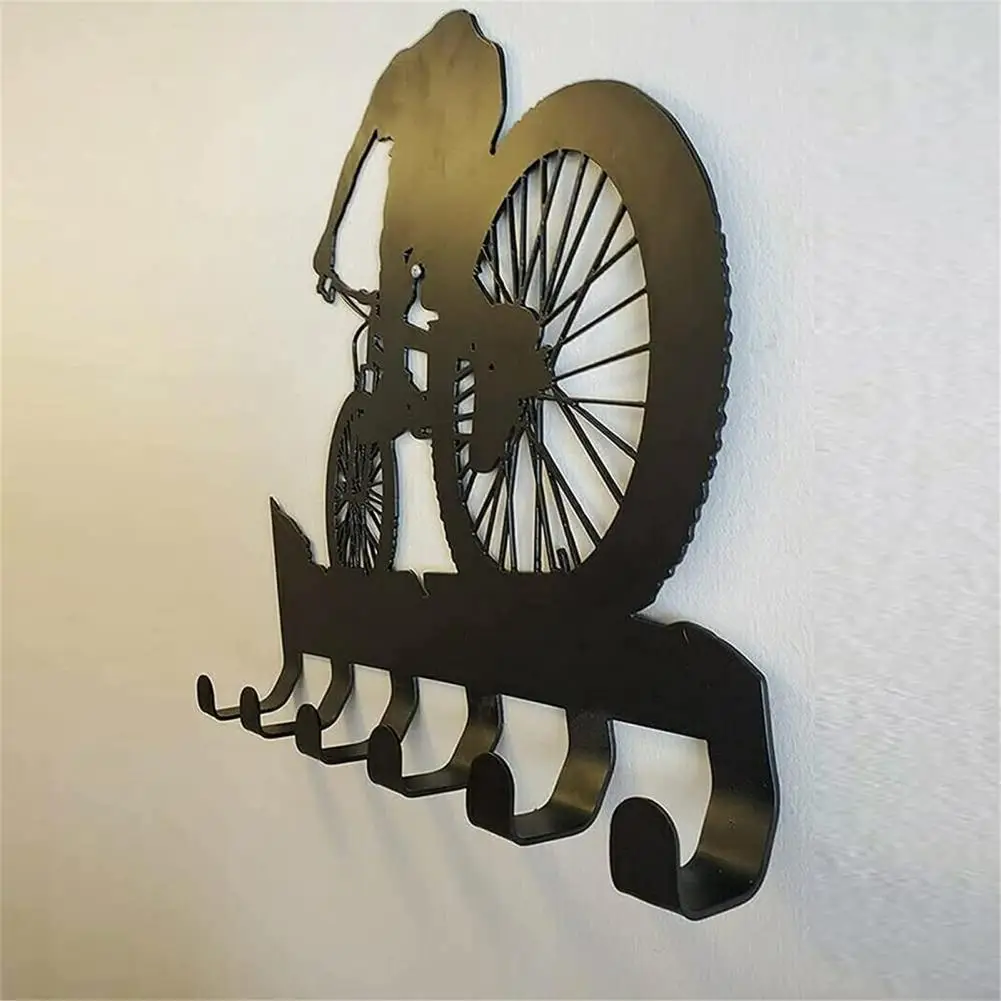

Storage Hook Bedroom Organizer Coat Rack Delicate Decorative with 6 Hooks Mountain Bike Metal Hat Storage Hook Holder for Home