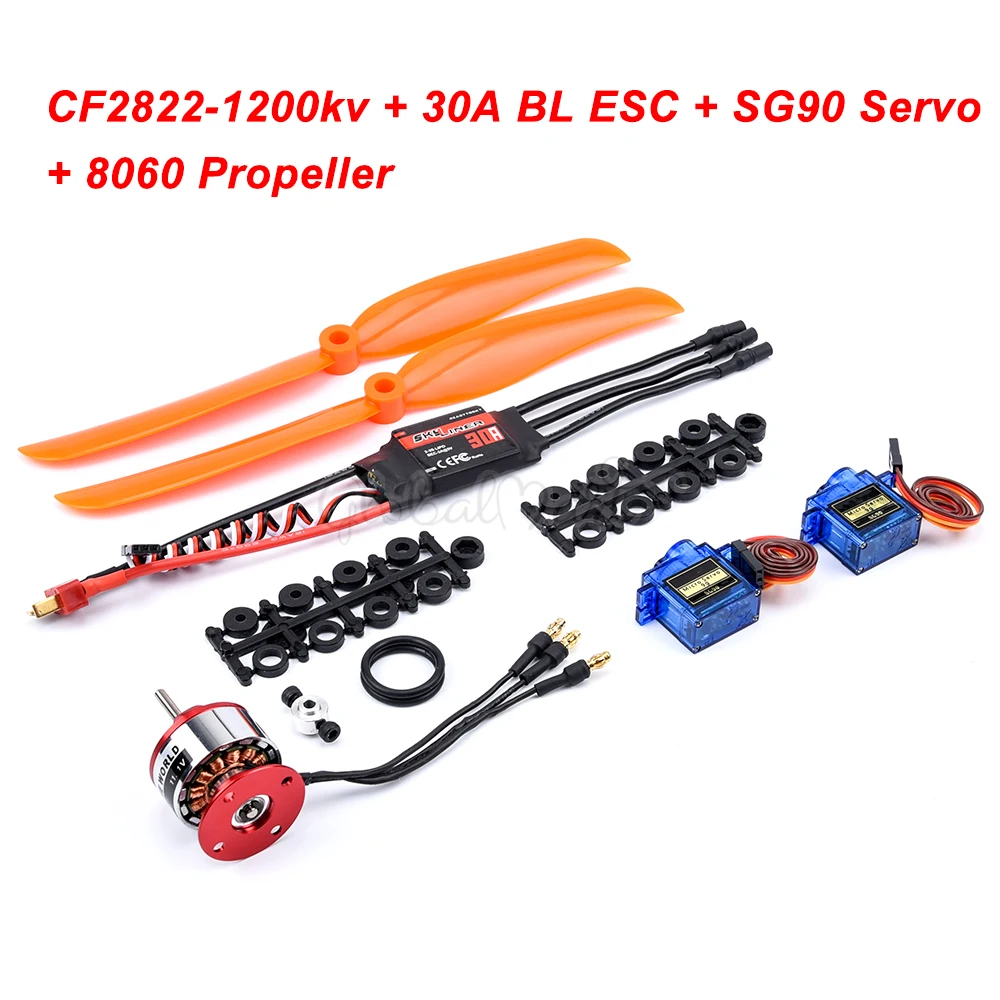 Skylinker 30A / 40A BLheli ESC + CF2822 1200kv бесщеточный двигатель SG90 Micro Servo 8060 Пропеллер для РУ