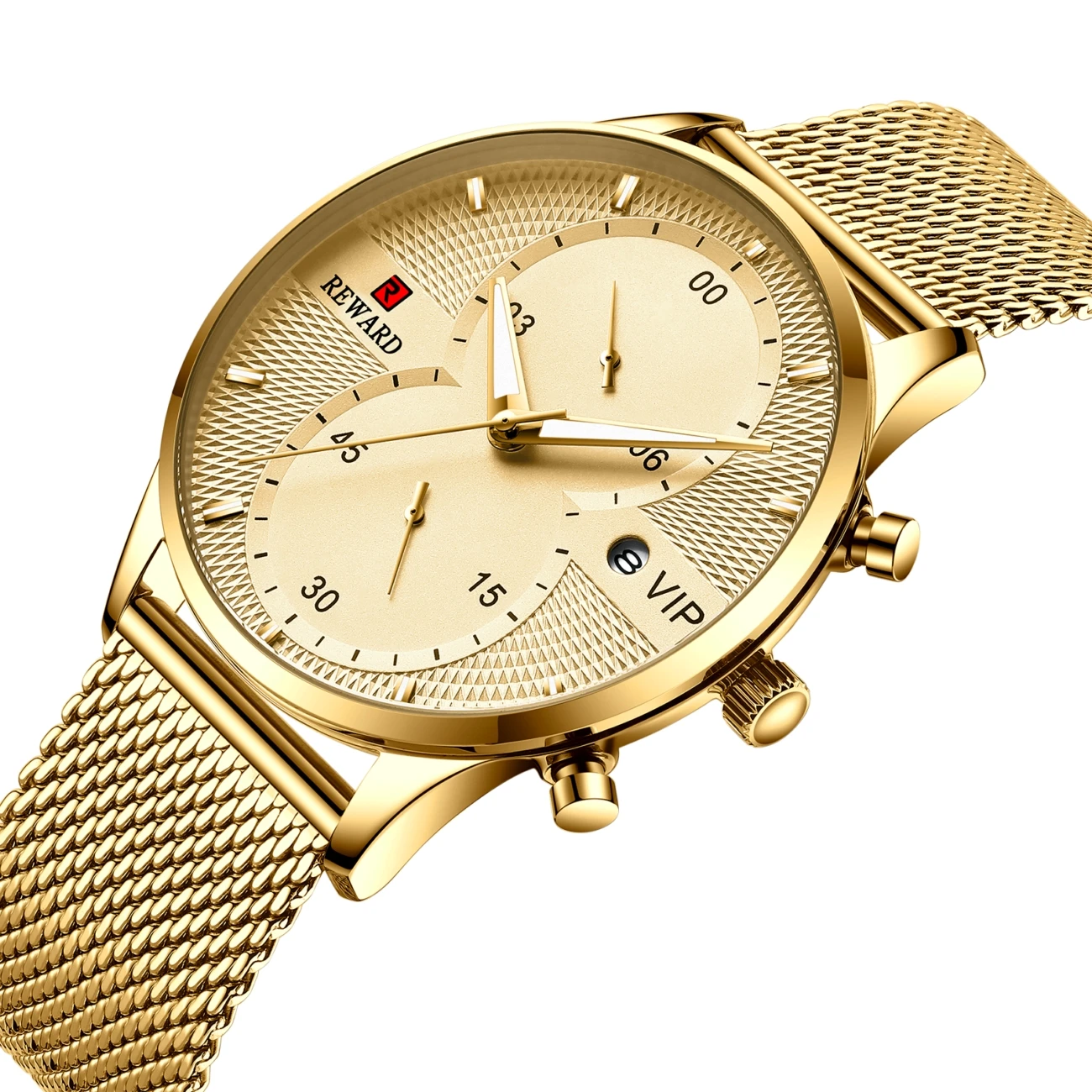 

Men Watch Stainless Steel Luminous Chronograph Waterproof Slim Design Adjustable Buttons Anniversary Gifts For Husband RD82001M