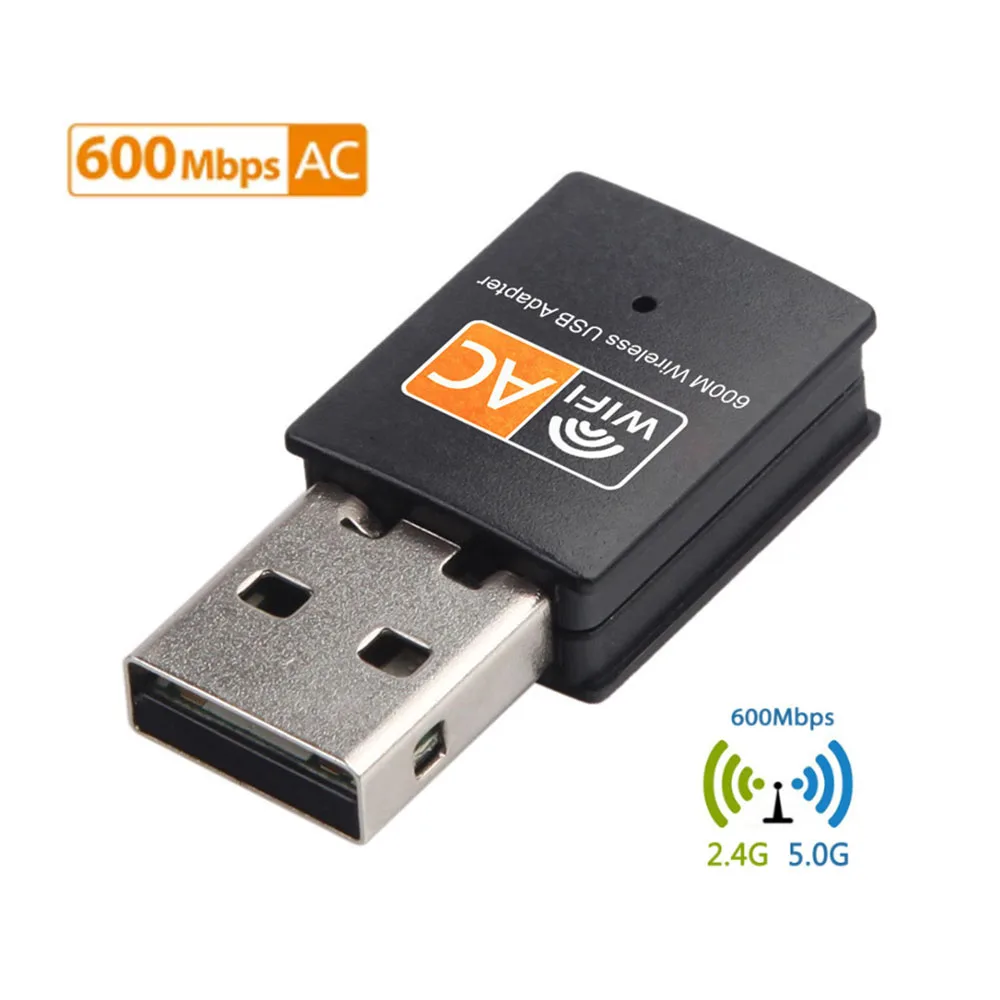 

Hot USB WiFi Adapter 600Mbps 2.4G 5G WiFi Antenna Dual Band 802.11b/n/g/ac Mini Wireless Computer Network Card Receiver