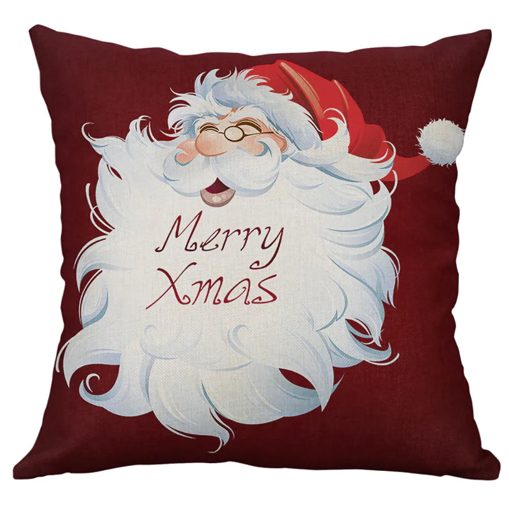 Merry Christmas наволочки для подушек Санта Клаус Рождественский принт льняная