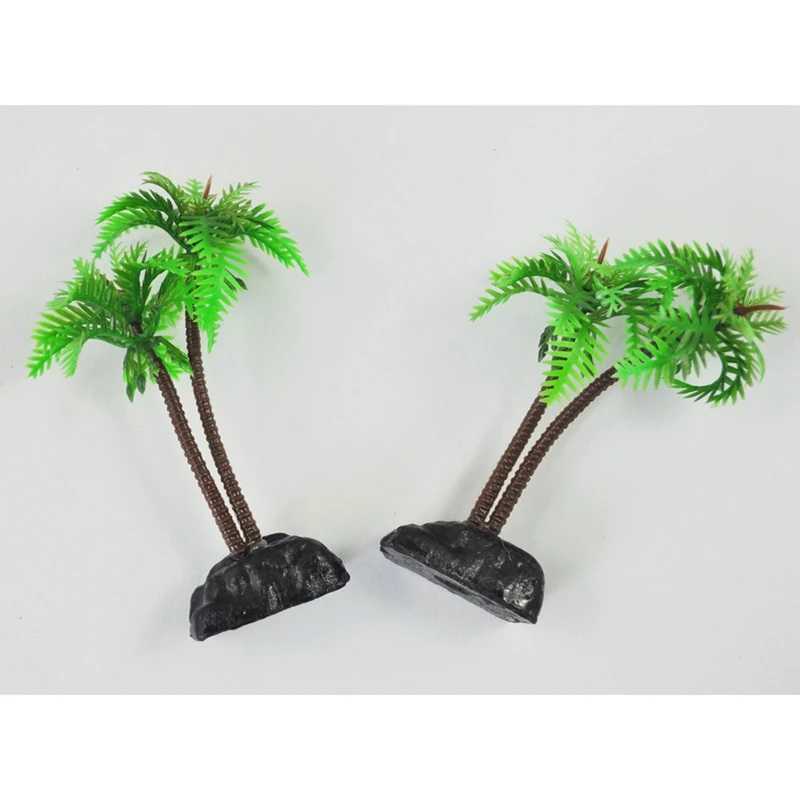 Из 2 предметов Пластик пальмы растения для аквариума Настенный декор|Декорации| |