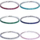 Роскошные теннисные браслеты с фианитами, свадебный браслет со сверкающей цепочкой и кристаллами для женщин и мужчин, золотистый и серебристый браслет