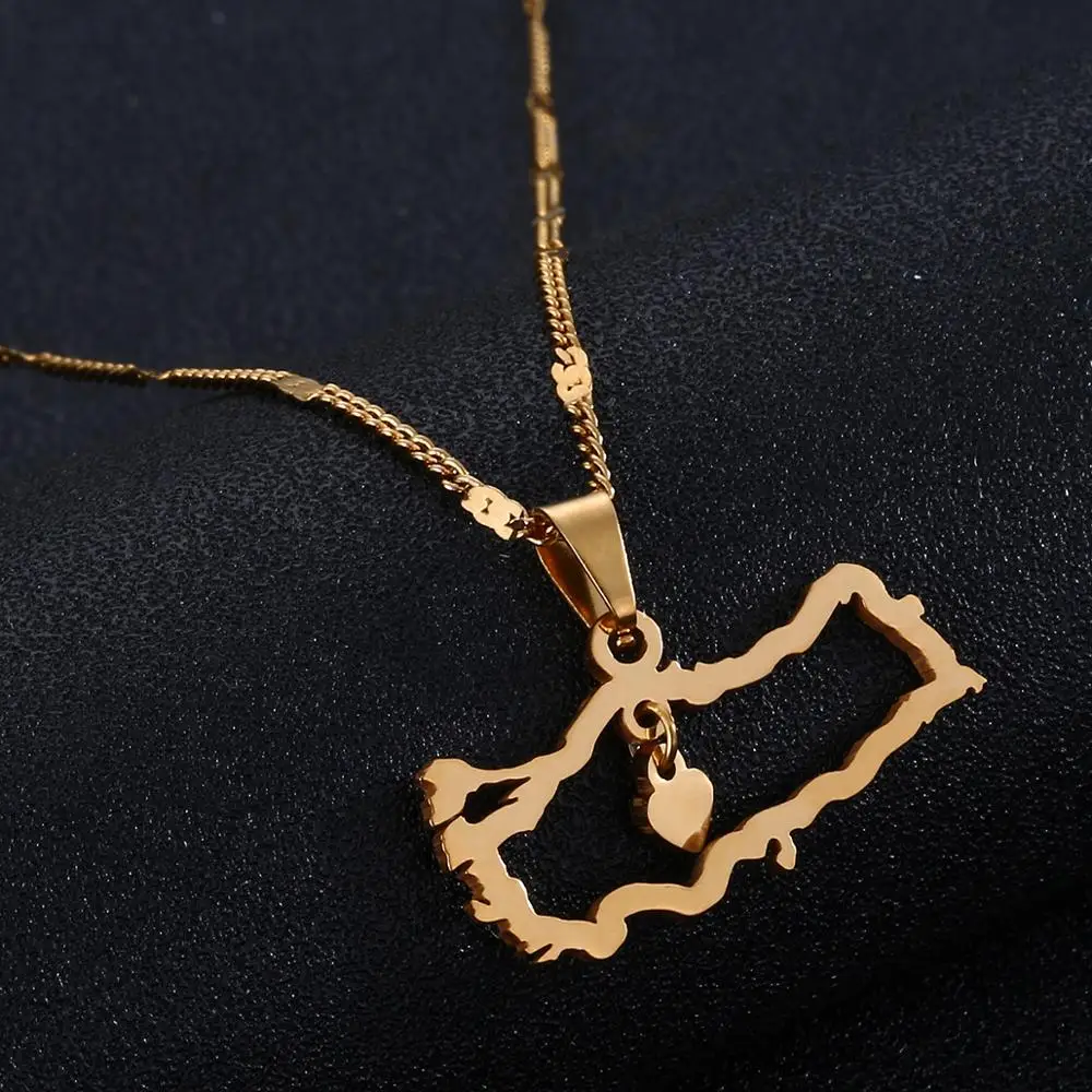 Кулон из нержавеющей стали с изображением турецкой карты Трендовое ожерелье