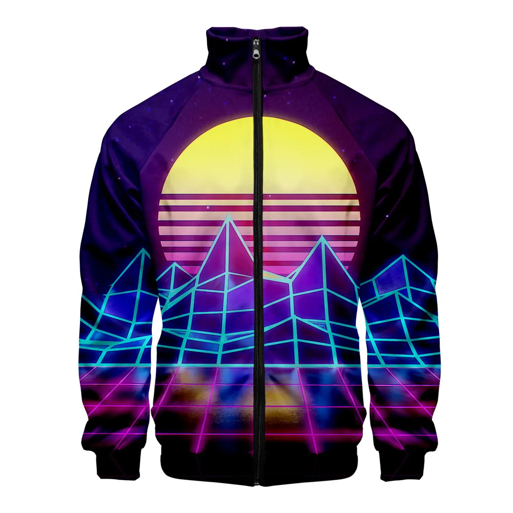 

Vaporwave 3D Printed Stand Collar Zipper Jacket Women/Men Fashion Long Sleeve Jacket 2019 Hot Sale Casual Streetwear Clothes