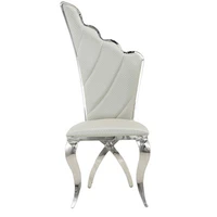 industrial luxury dinning dining chrom chair stainless steel leather pu wedding banquet promotion chair home furnitur