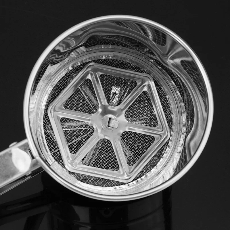 Ручной шейкер для муки из нержавеющей стали сетчатый сито с болтом механическое