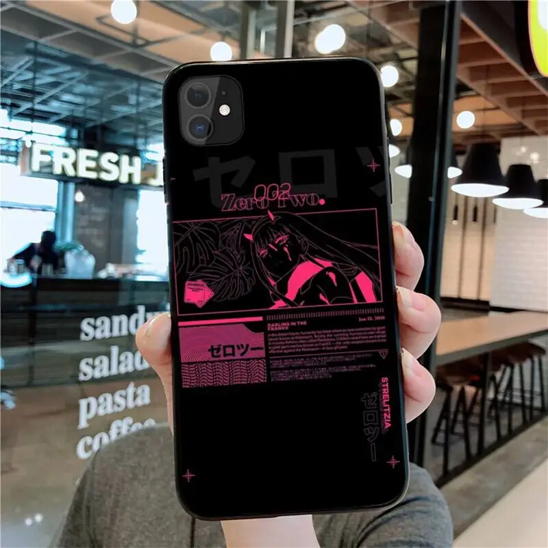 zero two darling in the franxx phone case for iphone 12 11 pro max mini xs max 8 7 6 6s plus x 5s se 2020 xr cover free global shipping