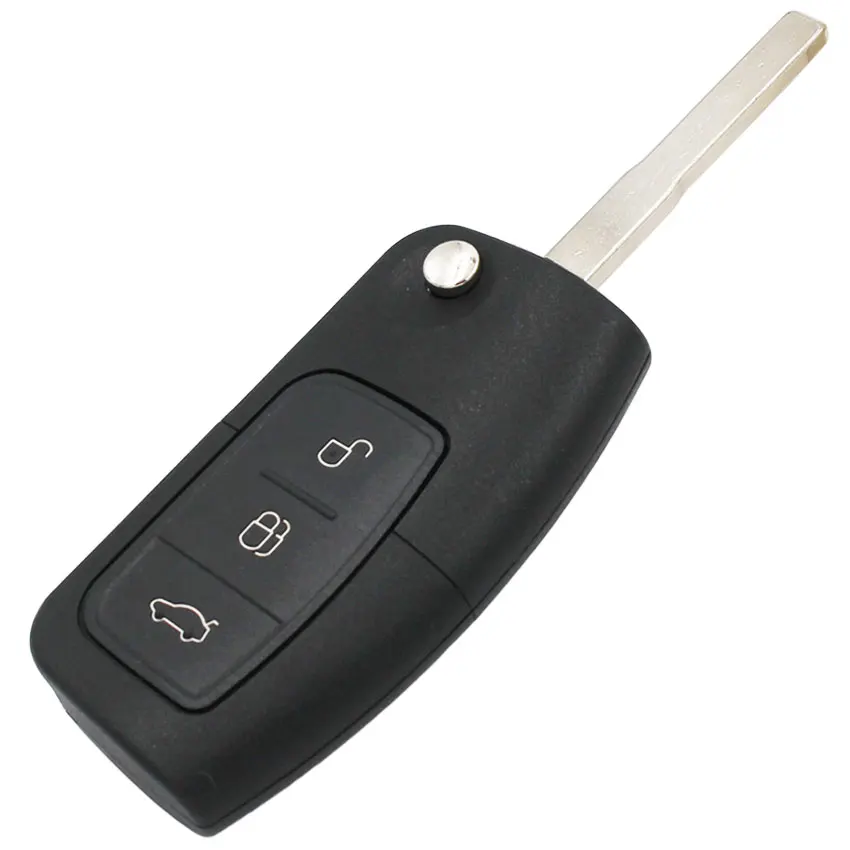 3 Button Flip Folding Modified Car Blank Key Shell Remote Fob Cover for Ford Focus Mondeo Fiesta C Max Ka HU101 Blade | Автомобили и