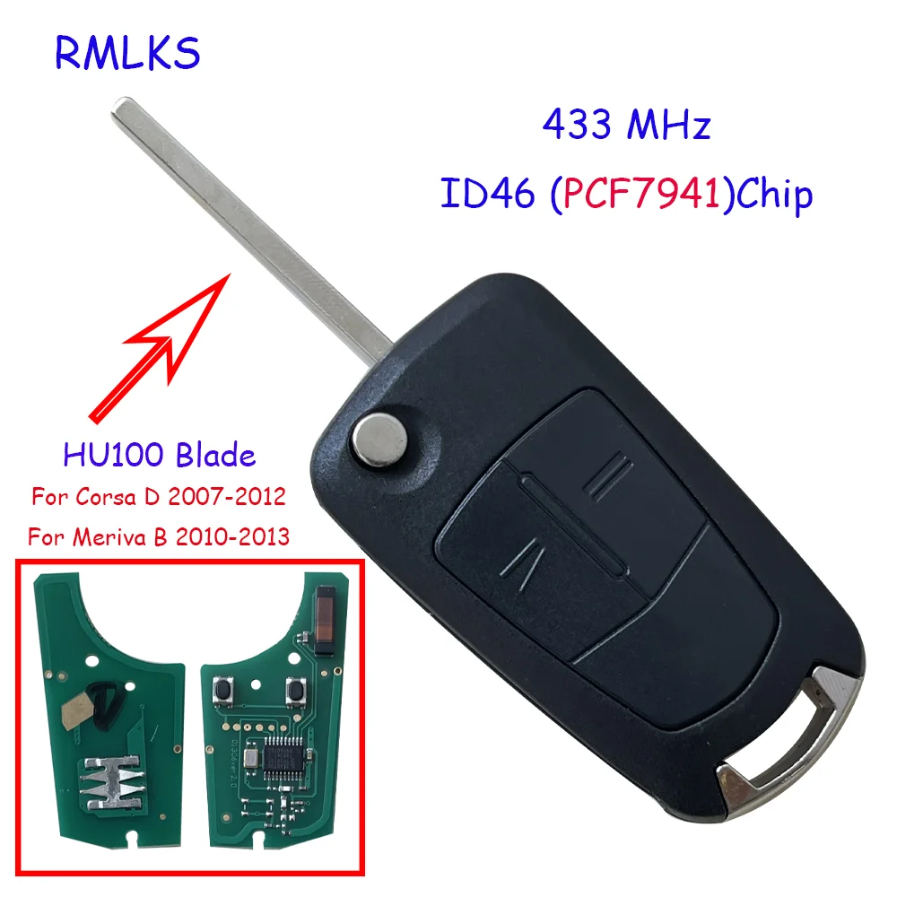 Новый 2 кнопочный откидной дистанционный ключ брелок 433 МГц для Opel Vauxhall Astra H D Zafira B