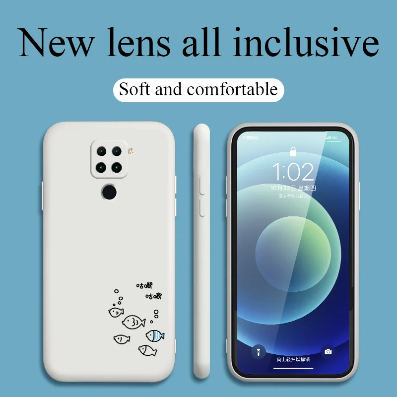 

Schools Of Small Fish Phone Case For Xiaomi Redmi 9 9A Note 9 9T 8 7 Pro K40 K30 K20 Liquid Silicone Cover