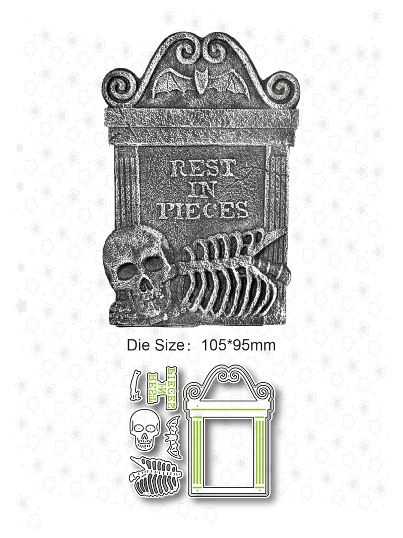 

Halloween Cutting Mold 2021 Skeleton Tombstone Bat Dead Scrapbook Metal Decoration Clear Stamp DIY Craft Creative Layering