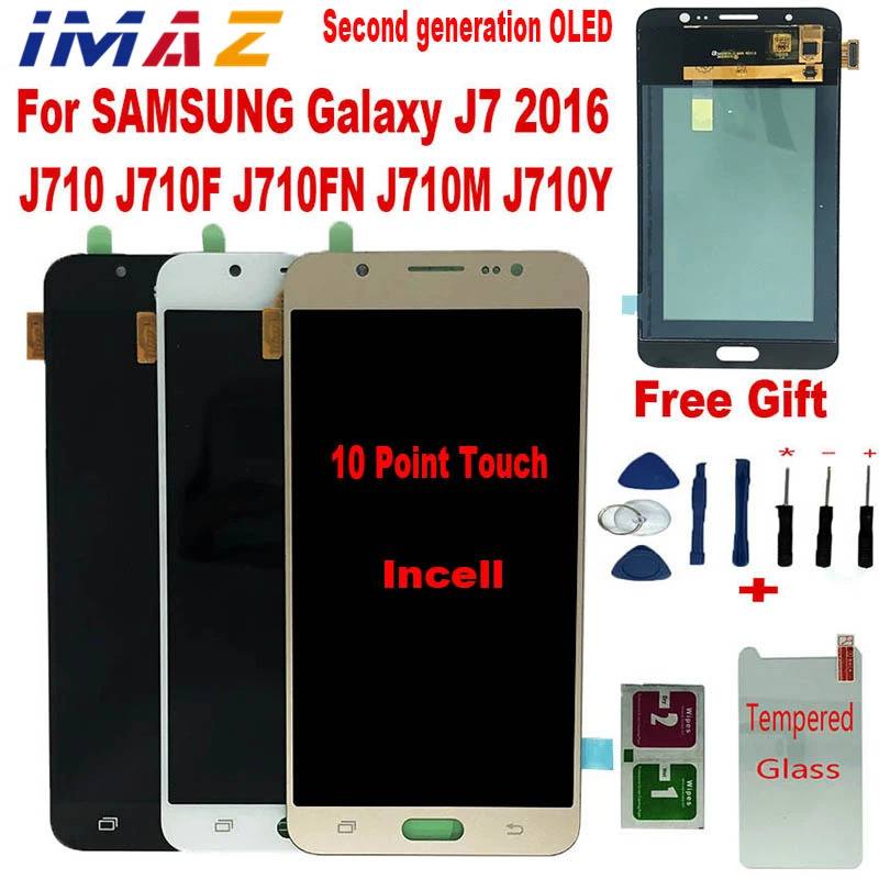 IMAZ 2-й OLED для Samsung Galaxy J7 2016 LCD J710 SM J710F J710FN J710M J710H J710A DS ЖК-дисплей экран дигитайзер в
