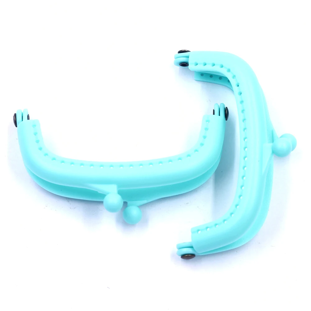 

Kiss Clasps Lock Arch Frame Plastic Ball Heads Light Blue For Coin Wallet Purse Bags Handbags Handle DIY Accessories 8.5x5cm
