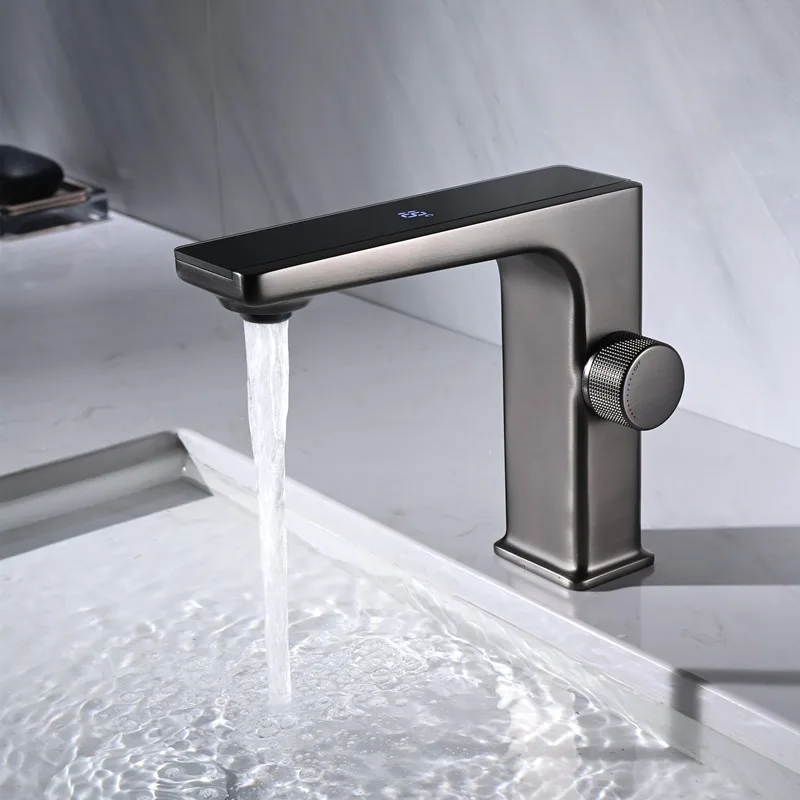 Digital bathroom faucet luxury display tap sink white water crane Basin cabinet wash basin |