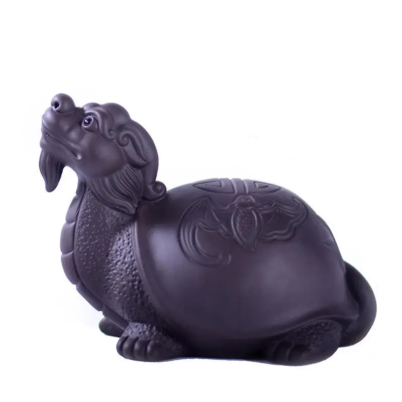 

Purple Clay Ceramic Sea Turtle Tea Pet Ornaments Landscape Home Decor Accessories for Living Room Tea Pets Desk Decorations