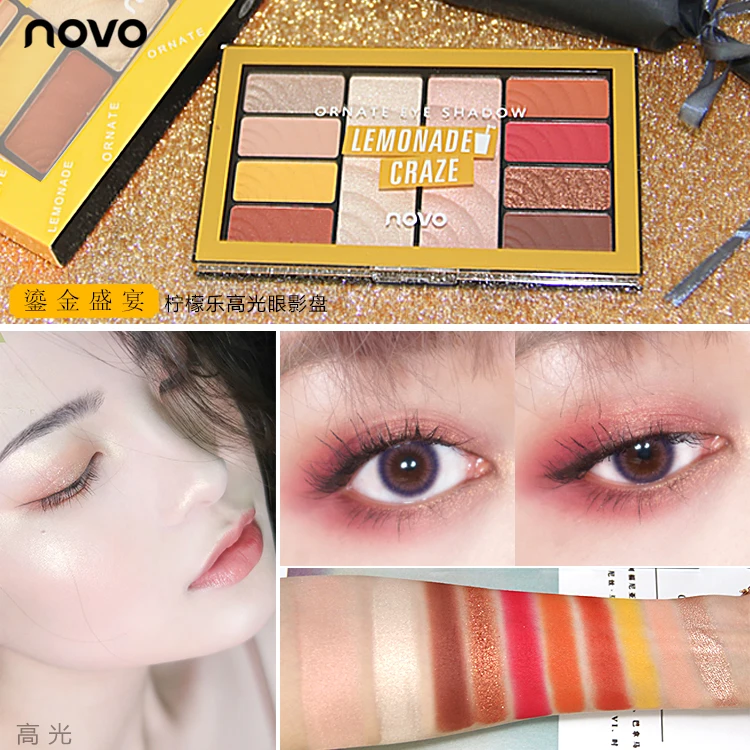 5250lemonade Charming Ornate Eyeshadow Cheeks Powder Lemonade and Honey Peach Matte Pigment Makeup Nude Highlight Brighten skin Waterproof - Цвет: 5250lemonade