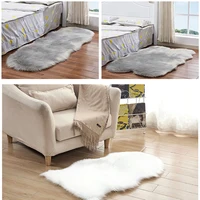 Faux Fur Sheepskin Cushion 60 x 90 CM, Soft White Fluffy Rugs For Bedroom Sofa Floor Carpet Living Room Decoration Non-Slip