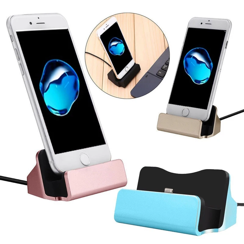 Телефонная док-станция для зарядки с USB-кабелем для iPhone Huawei Xiaomi LG Samsung Micro-USB/Type-C/IOS Desktop Docking Charger.