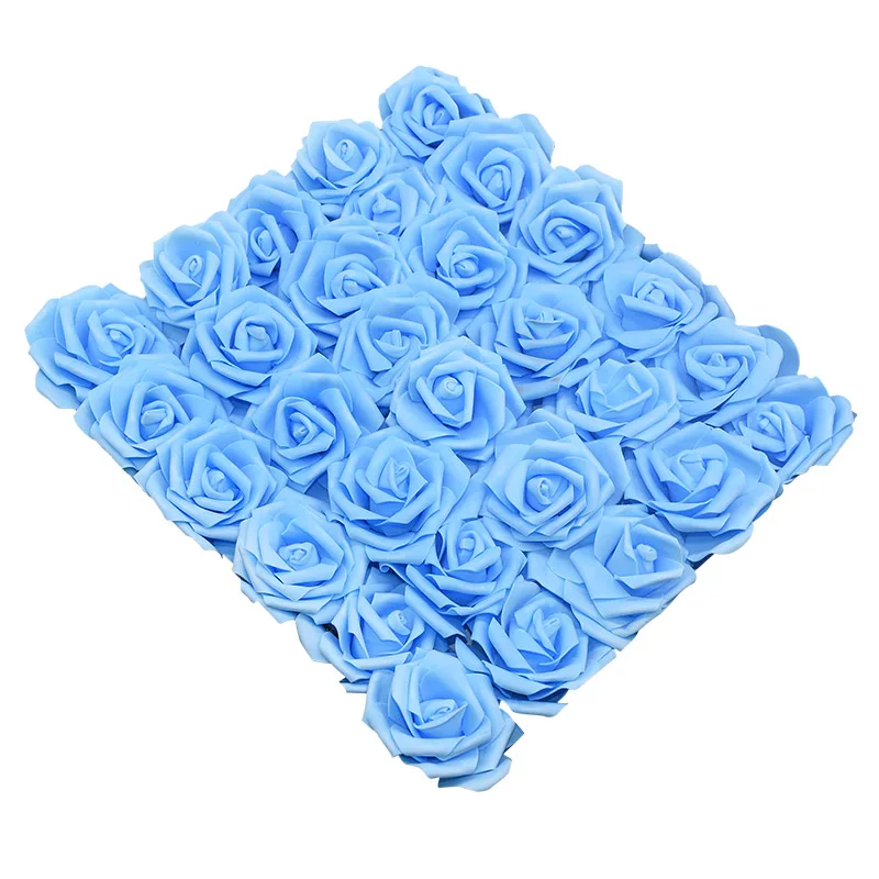 F09 Blue 20 шт./лот 8 см искусственные цветы ПЭ пена Роза поддельные бутоны для дома Свадебные цветы невесты украшение букетов - Цвет: F09 Blue