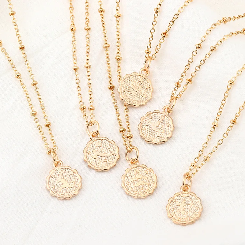 Колье Femme с надписями зодиака подвески ожерелье для женщин и мужчин Стрелец