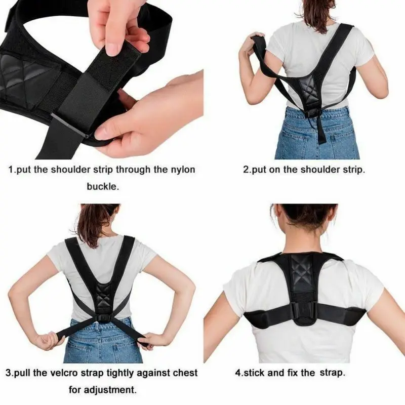 

Adjustable Posture Corrector Back Support Brace Clavicle Spine Shoulder Back Posture Correct Belt for Man Women Corset for Back