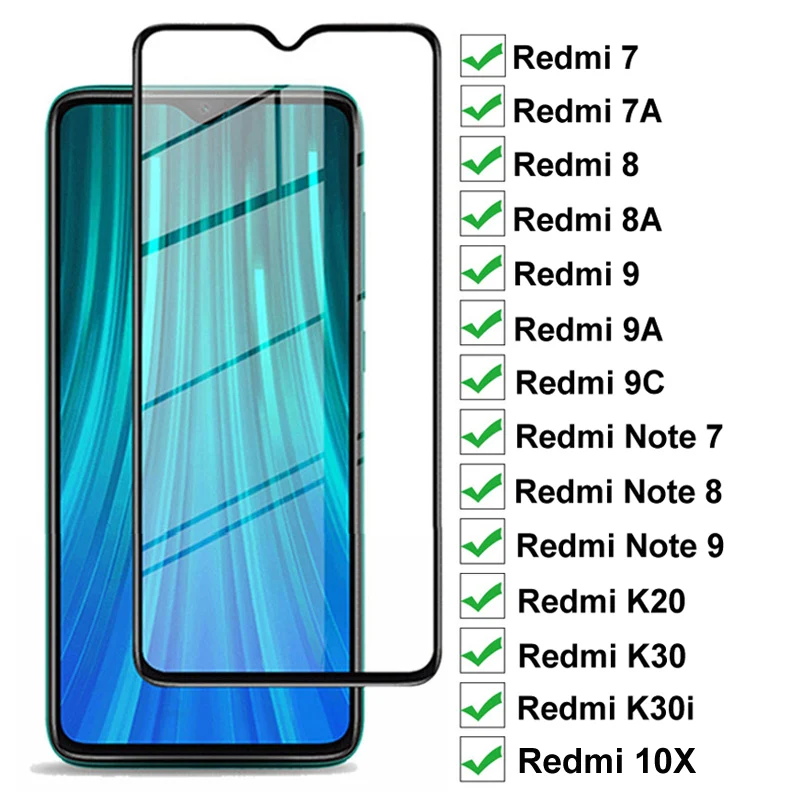 

Защитное стекло 9D для Xiaomi Redmi 9A 9C 7A 8A 10X K20 K30 Pro K30i, пленка для экрана Redmi Note 8T 9S 7 8 9 Pro Max, стеклянная пленка