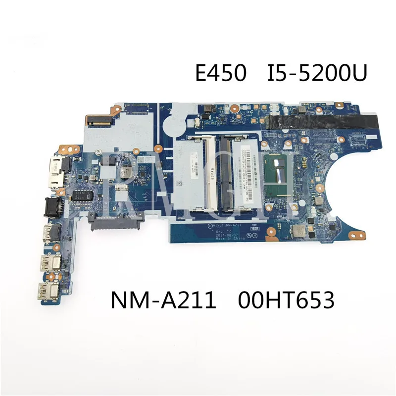 

00HT653 00HT652 для Lenovo Thinkpad Vestido E450 E450C NM-A211 компьютер портативный компьютер-мама i5-5200U CPU 100% тест