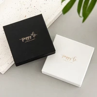 10pcs custom business logo words jewelry boxes bracelet necklace earing ring pendant gift packaging box gold foil kraft paper