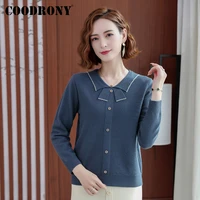 coodrony brand elegant casual fashion slim solid color pullover for women autumn winter knitted ladies soft office sweater w1476