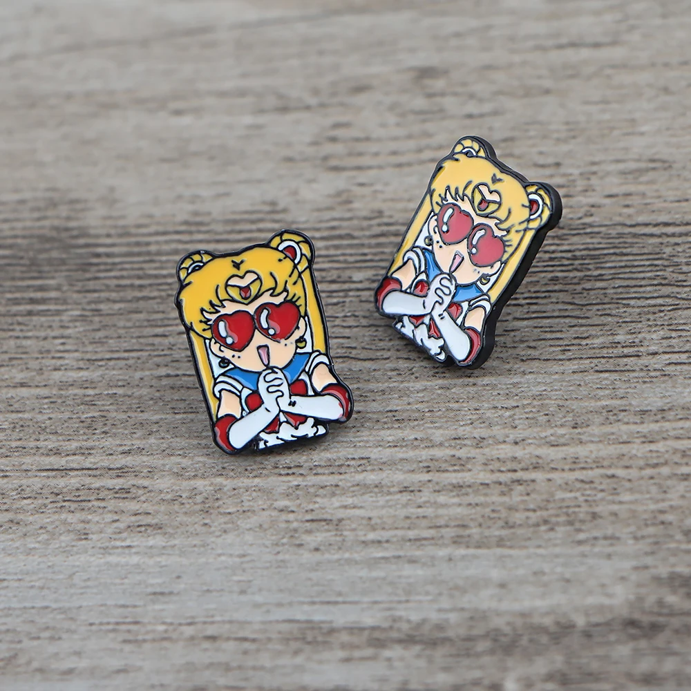 

PF070 Dongmanli New Anime Kawaii Girl Figure Stainless Steel Earrings for Women 2021 stud Enamel Jewelry Kids Gifts Girls