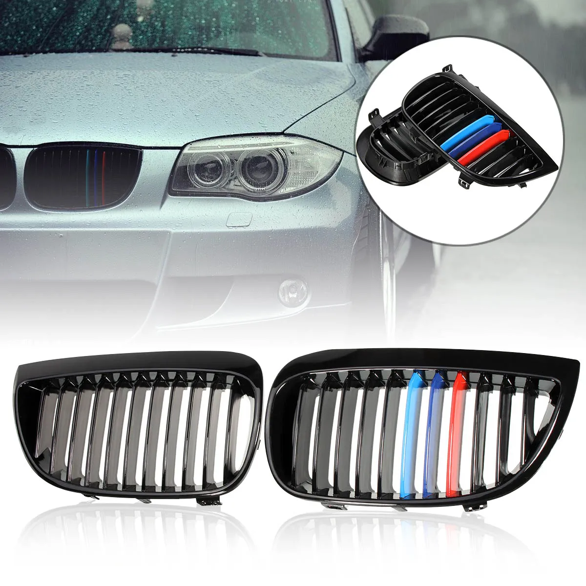 Новая пара передних спортивных решеток для гриля почек BMW E87/E81 1 серия 2004-2007