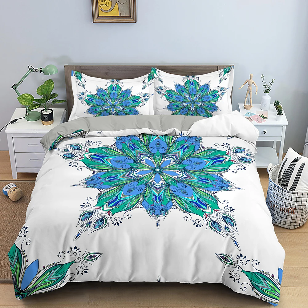 

Ethnic Mandala Bedding Set Bohemia Duvet Cover Sets Comforter Cover Soft Fabric Duvet Cover Set King Queen Size Bed Set