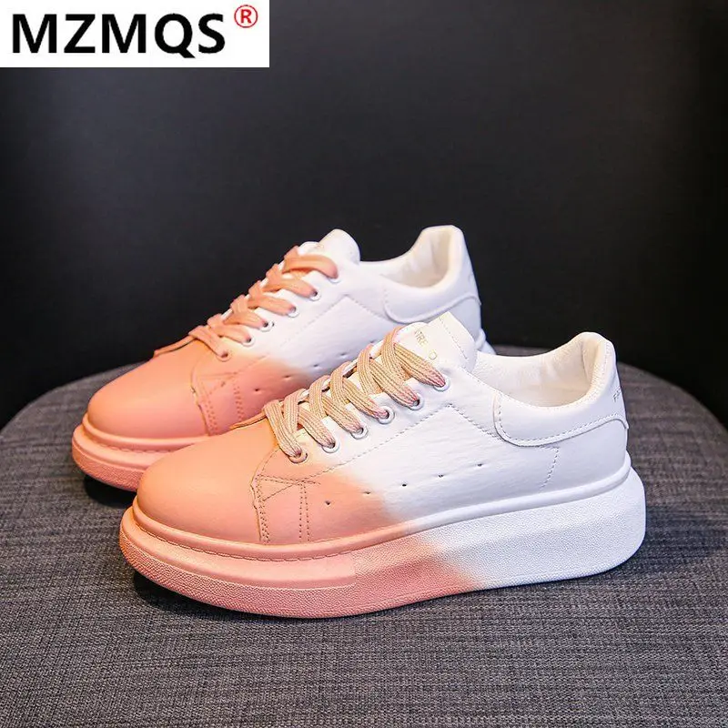 

2021 Fashion Women's Shoes Lace-up Comfortable Breathable Casual Shoes Women's Color Matching Non-slip Wear-resistant Sneakers